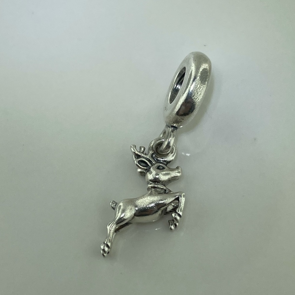 Sterling Pandora Reindeer Dangle Charm